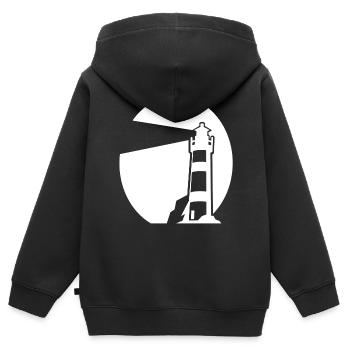 phare - Sweat Premium à capuche zippé enfant bio - noir - Dos - AI Model Kid Male (0cm)