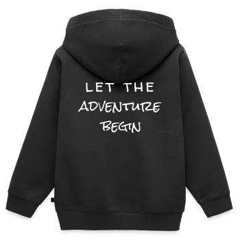 aventure - Sweat Premium à capuche zippé enfant bio - noir - Dos - AI Model Kid Male (0cm)