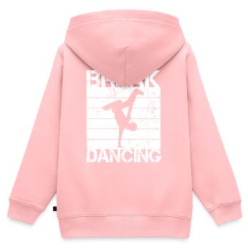 Breakdance - Sweat Premium à capuche zippé enfant bio - rose - Dos - AI Model Kid Female (0cm)