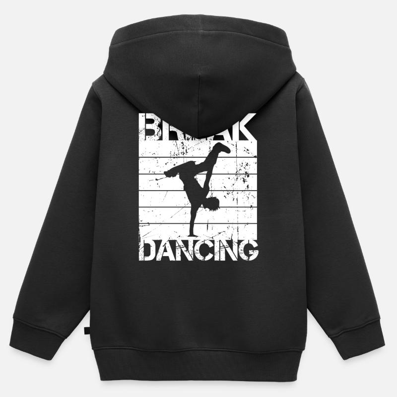 Breakdance - Sweat Premium à capuche zippé enfant bio - noir