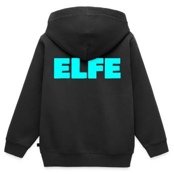 Elfe - Kinder Premium Organic Zip Hoodie - Schwarz - Hinten - AI Model Kid Male (0cm)
