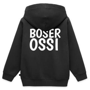 Böser Ossi - Kinder Premium Organic Zip Hoodie - Schwarz - Hinten - AI Model Kid Male (0cm)