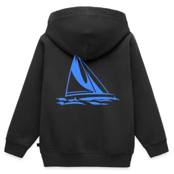 Segelboot - Kinder Premium Organic Zip Hoodie - Schwarz - Hinten - AI Model Kid Male (0cm)
