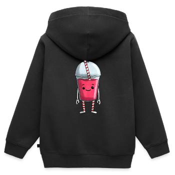 I Love Milkshake - Kids Premium Organic Zip-up Hoodie - black - Back - AI Model Kid Male (0cm)