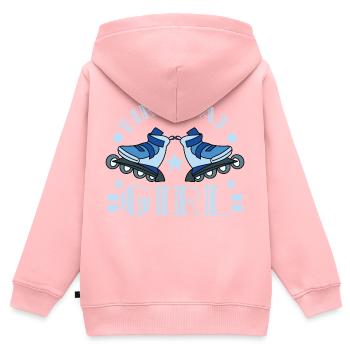Dieses fantastische - Kinder Premium Organic Zip Hoodie - Rosa - Hinten - AI Model Kid Female (0cm)