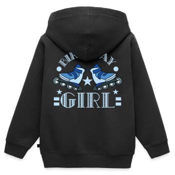 Dieses fantastische - Kinder Premium Organic Zip Hoodie - Schwarz - Hinten - AI Model Kid Male (0cm)