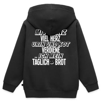 Altenpfleger Pflegefachkraft - Kinder Premium Organic Zip Hoodie - Schwarz - Hinten - AI Model Kid Male (0cm)
