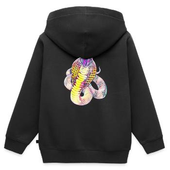 Schlange - Kinder Premium Organic Zip Hoodie - Schwarz - Hinten - AI Model Kid Male (0cm)
