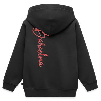 Barcelone - Sweat Premium à capuche zippé enfant bio - noir - Dos - AI Model Kid Male (0cm)