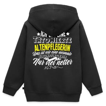 Altenpflegerin Tattoo - Kinder Premium Organic Zip Hoodie - Schwarz - Hinten - AI Model Kid Male (0cm)