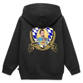 Bavaria Mountain Man - Kinder Premium Organic Zip Hoodie - Schwarz - Hinten - AI Model Kid Male (0cm)