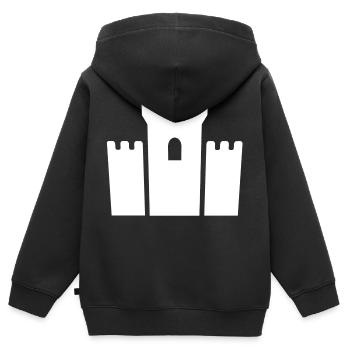 château - Sweat Premium à capuche zippé enfant bio - noir - Dos - AI Model Kid Male (0cm)