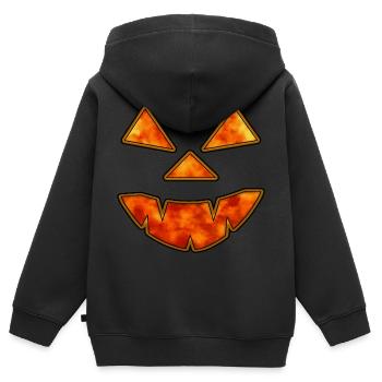 Halloween - Sweat Premium à capuche zippé enfant bio - noir - Dos - AI Model Kid Male (0cm)