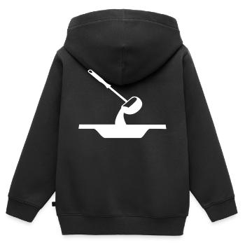 Cuillère à soupe - Sweat Premium à capuche zippé enfant bio - noir - Dos - AI Model Kid Male (0cm)
