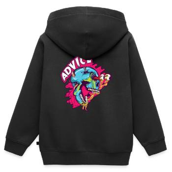 Hallo! Erhalten Sie dieses einzigartige - Kinder Premium Organic Zip Hoodie - Schwarz - Hinten - AI Model Kid Male (0cm)