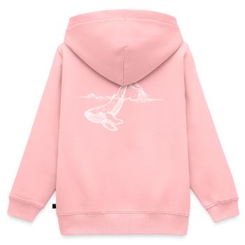 Save the whale UNISEX NATURE - Kinder Premium Organic Zip Hoodie - Rosa - Hinten - AI Model Kid Female (0cm)