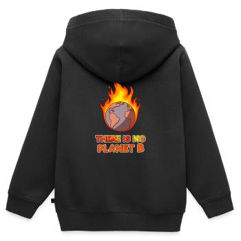 There is no Planet B, against climate change - Kids Premium Organic Zip-up Hoodie - black - Back - AI Model Kid Male (0cm)