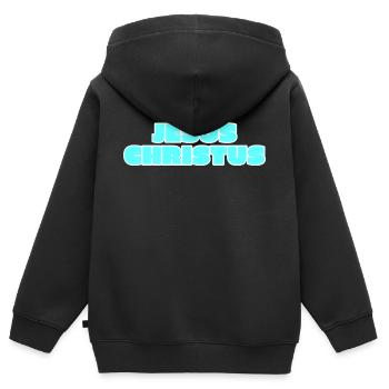 Jesus Christus - Kinder Premium Organic Zip Hoodie - Schwarz - Hinten - AI Model Kid Male (0cm)