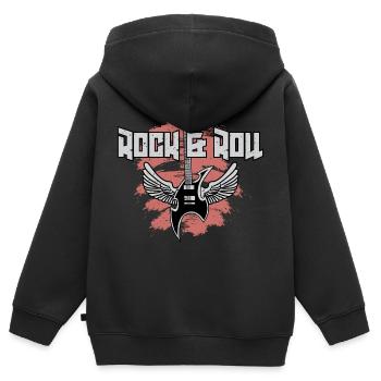 Rock And Roll Guitar - Kids Premium Organic Zip-up Hoodie - black - Back - AI Model Kid Male (0cm)
