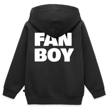 Fan Boy - Sweat Premium à capuche zippé enfant bio - noir - Dos - AI Model Kid Male (0cm)