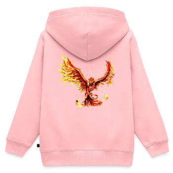 Phoenix - Sweat Premium à capuche zippé enfant bio - rose - Dos - AI Model Kid Female (0cm)