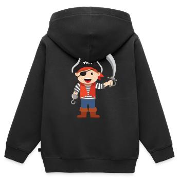 Children's pirate costume Halloween carnival party - Kids Premium Organic Zip-up Hoodie - black - Back - AI Model Kid Male (0cm)