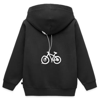 Fahrradfahren - Kinder Premium Organic Zip Hoodie - Schwarz - Hinten - AI Model Kid Male (0cm)