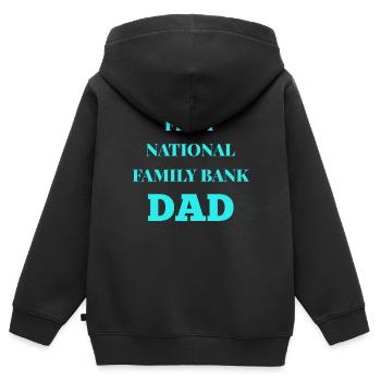 First National Family Bank Dad Papa Geschenk Papa - Kinder Premium Organic Zip Hoodie - Schwarz - Hinten - AI Model Kid Male (0cm)