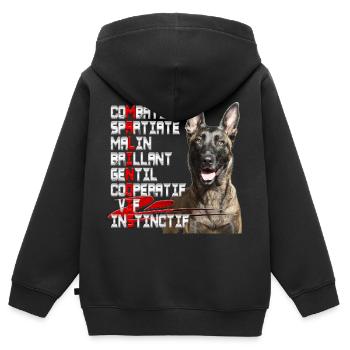 malinois - Kids Premium Organic Zip-up Hoodie - black - Back - AI Model Kid Male (0cm)