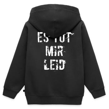 es tut mir leid - Kinder Premium Organic Zip Hoodie - Schwarz - Hinten - AI Model Kid Male (0cm)