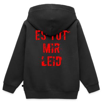 es tut mir leid - Kinder Premium Organic Zip Hoodie - Schwarz - Hinten - AI Model Kid Male (0cm)
