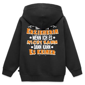 Erzieherin - Kinder Premium Organic Zip Hoodie - Schwarz - Hinten - AI Model Kid Male (0cm)