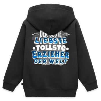 educator - Kids Premium Organic Zip-up Hoodie - black - Back - AI Model Kid Male (0cm)