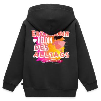 Erzieherin - Kinder Premium Organic Zip Hoodie - Schwarz - Hinten - AI Model Kid Male (0cm)