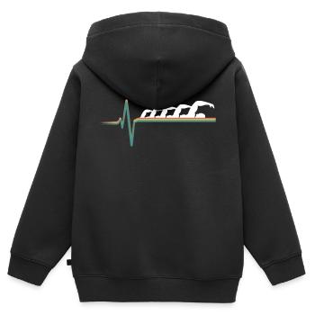Maillot de bain de piscine - Sweat Premium à capuche zippé enfant bio - noir - Dos - AI Model Kid Male (0cm)