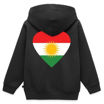 Kurdistan - Kinder Premium Organic Zip Hoodie - Schwarz - Hinten - AI Model Kid Male (0cm)