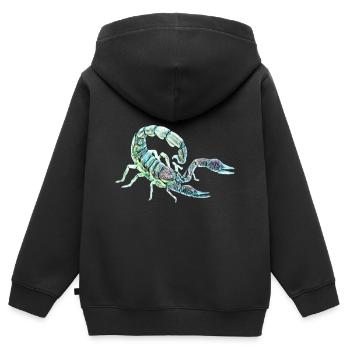 Scorpion - Sweat Premium à capuche zippé enfant bio - noir - Dos - AI Model Kid Male (0cm)