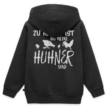 Hühnerstall Hühner Fan und Bauer Geschenk - Kinder Premium Organic Zip Hoodie - Schwarz - Hinten - AI Model Kid Male (0cm)