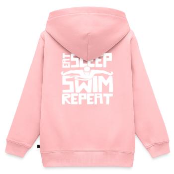 Maillot de bain de piscine - Sweat Premium à capuche zippé enfant bio - rose - Dos - AI Model Kid Female (0cm)