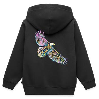 Aigle - Sweat Premium à capuche zippé enfant bio - noir - Dos - AI Model Kid Male (0cm)