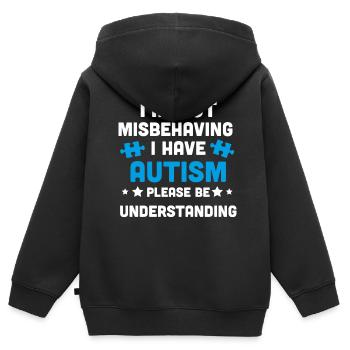 Autismus Bewusstsein Asperger Syndrom - Kinder Premium Organic Zip Hoodie - Schwarz - Hinten - AI Model Kid Male (0cm)