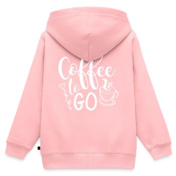 COFFEE TO GO Geschenkidee - Kinder Premium Organic Zip Hoodie - Rosa - Hinten - AI Model Kid Female (0cm)