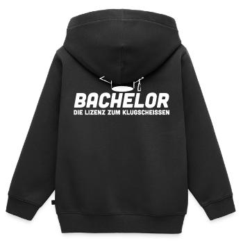 Bachelor Abschluss Geschenk Absolventen der Uni - Kinder Premium Organic Zip Hoodie - Schwarz - Hinten - AI Model Kid Male (0cm)