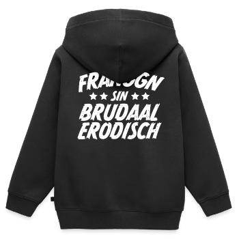 Fränkisch Franken Geschenk - Kinder Premium Organic Zip Hoodie - Schwarz - Hinten - AI Model Kid Male (0cm)