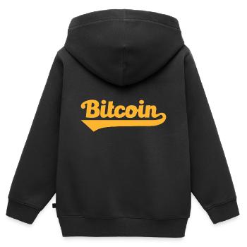 Bitcoin - Sweat Premium à capuche zippé enfant bio - noir - Dos - AI Model Kid Male (0cm)
