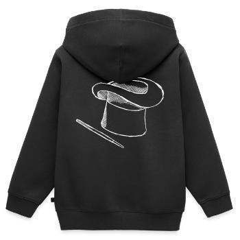 Zauberer - Kinder Premium Organic Zip Hoodie - Schwarz - Hinten - AI Model Kid Male (0cm)