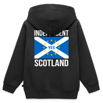 ECOSSE INDÉPENDANTE INDÉPENDANTE DE L'ÉCOSSE - UE - Sweat Premium à capuche zippé enfant bio - noir - Dos - AI Model Kid Male (0cm)