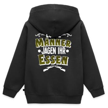 Jäger Jagen - Kinder Premium Organic Zip Hoodie - Schwarz - Hinten - AI Model Kid Male (0cm)