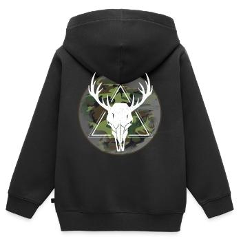 Jäger Jagen - Kinder Premium Organic Zip Hoodie - Schwarz - Hinten - AI Model Kid Male (0cm)