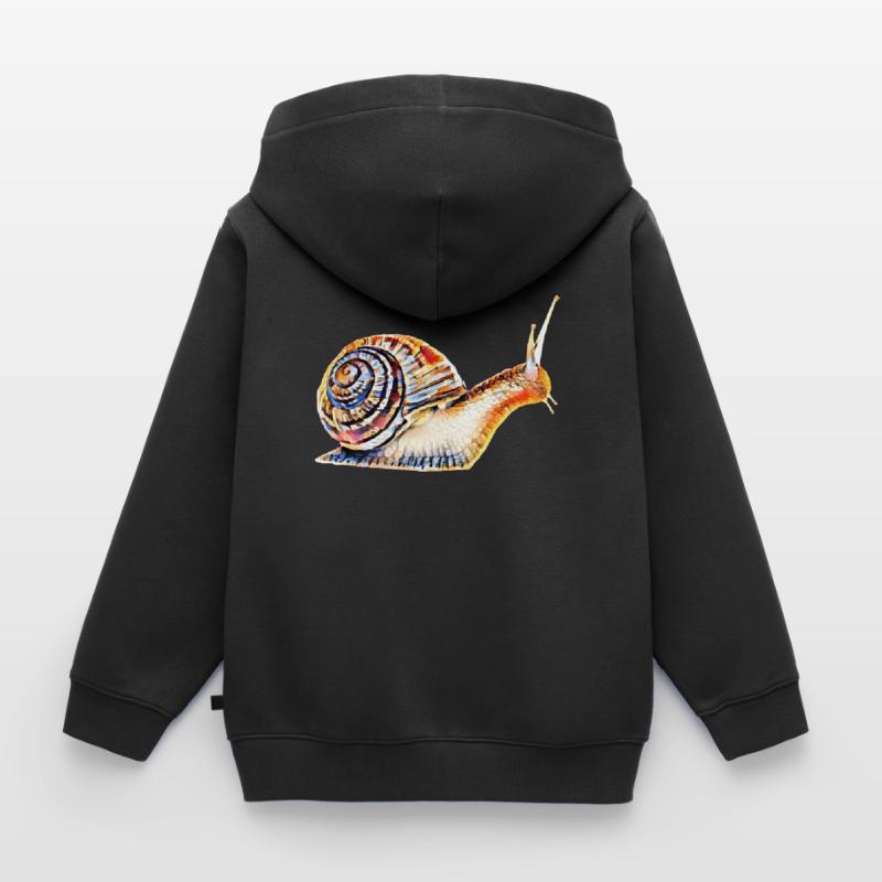 Escargot Sweat Premium à capuche zippé enfant bio